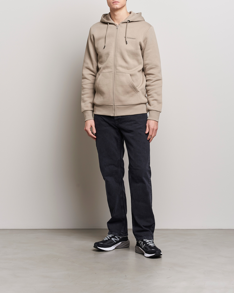 Mies | Puserot | Peak Performance | Original Logo Full Zip Hoodie Avid Beige