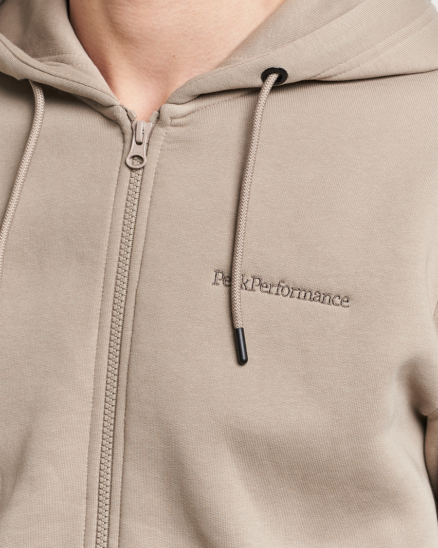 Mies | Puserot | Peak Performance | Original Logo Full Zip Hoodie Avid Beige