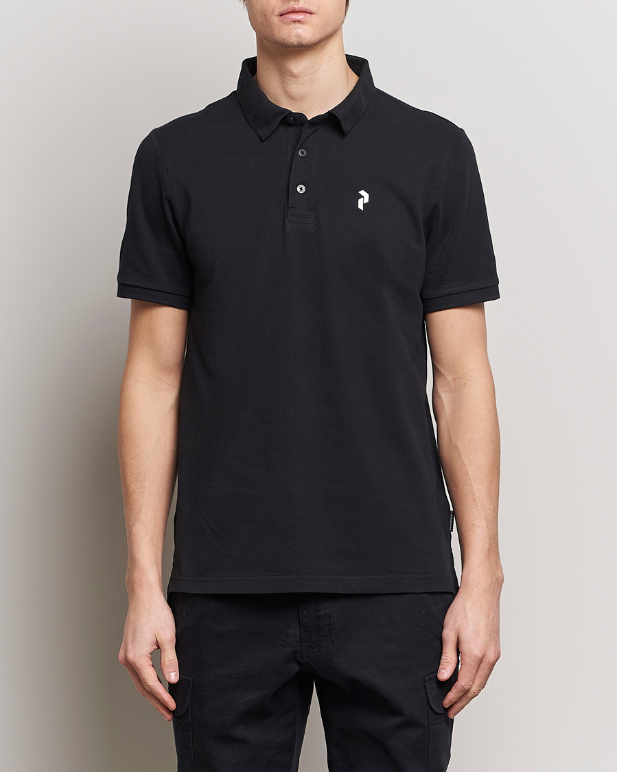 Mies | Pikeet | Peak Performance | Classic Cotton Polo Black