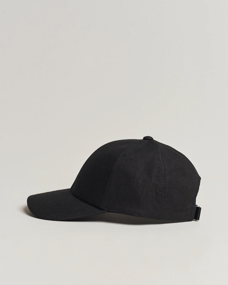 Mies | Päähineet | Varsity Headwear | Linen Baseball Cap Licorice Black