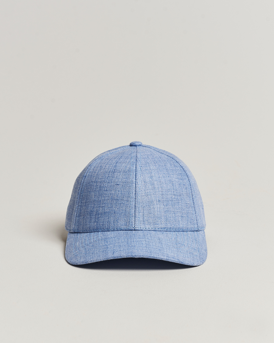 Mies | Varsity Headwear Linen Baseball Cap Azure Blue | Varsity Headwear | Linen Baseball Cap Azure Blue