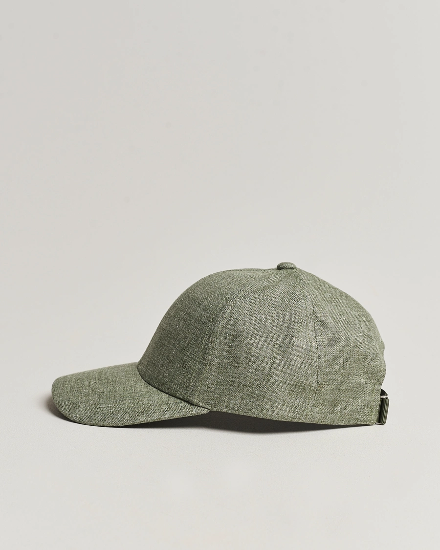 Mies | Päähineet | Varsity Headwear | Linen Baseball Cap Pistachio Green