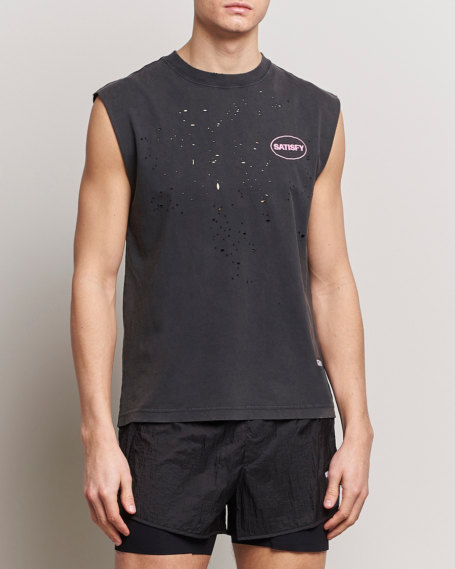 Mies | Contemporary Creators | Satisfy | MothTech Muscle Tee Aged Black