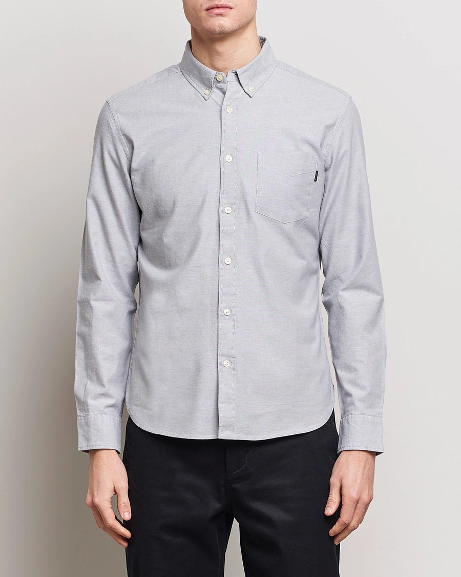 Mies |  | Dockers | Cotton Stretch Oxford Shirt Mid Grey Heather
