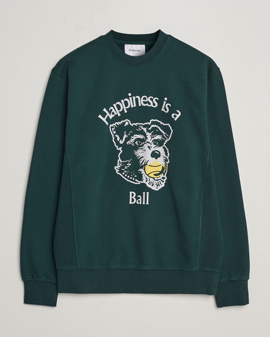 Mies | Puserot | Palmes | Dog Crew Neck Sweatshirt Dark Green