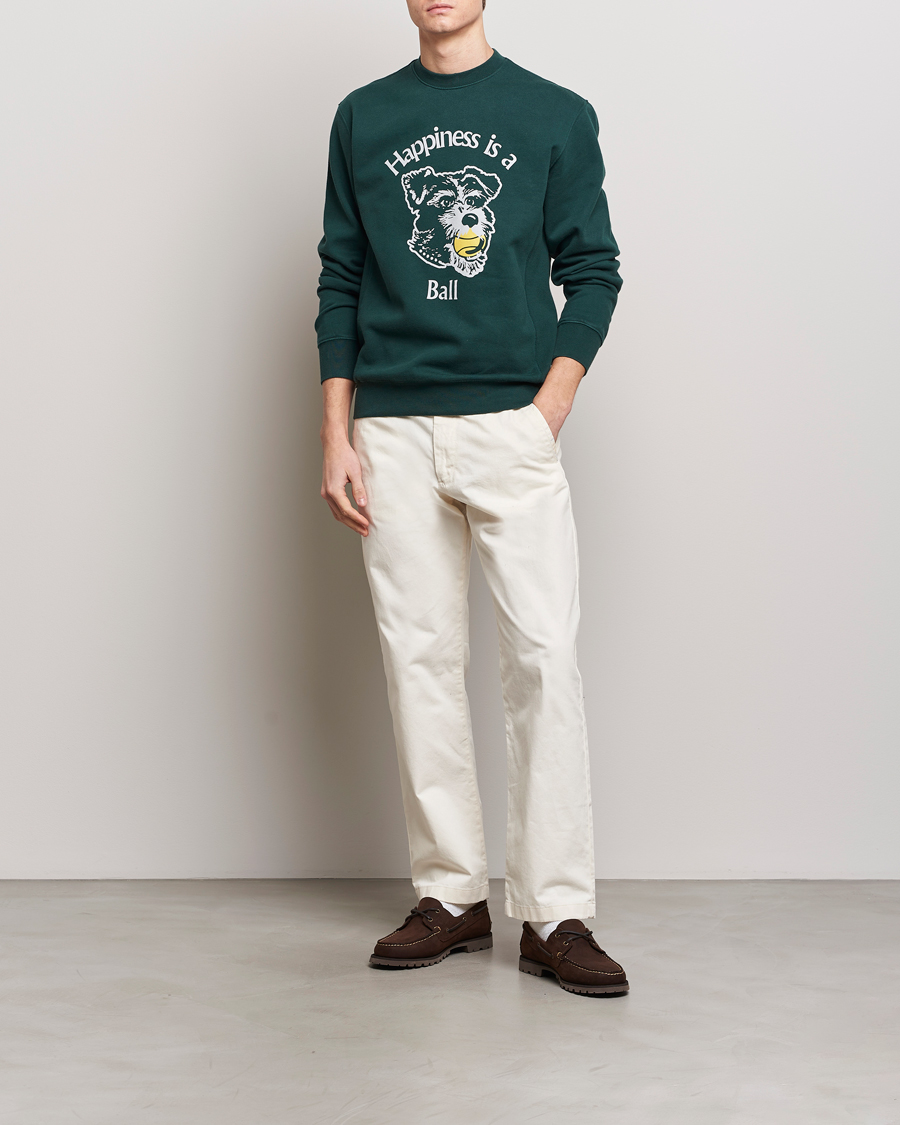 Mies | Puserot | Palmes | Dog Crew Neck Sweatshirt Dark Green