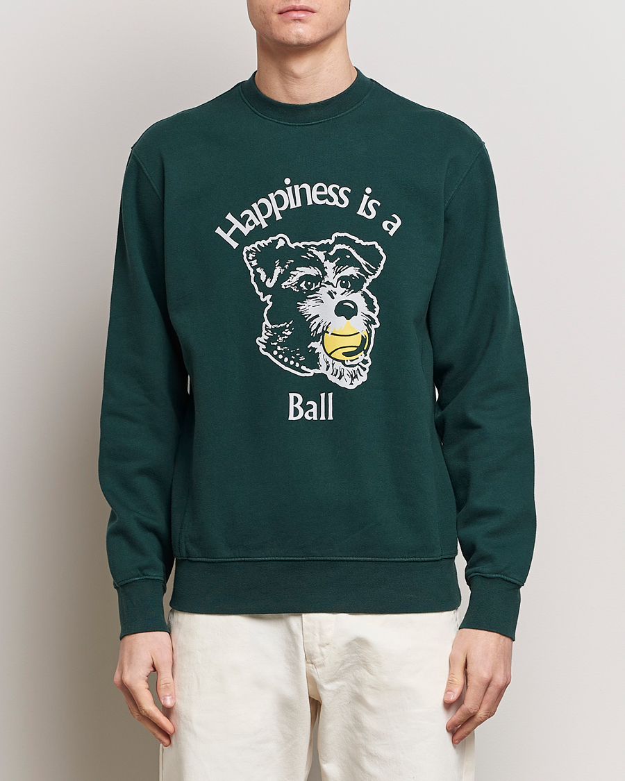 Mies | Puserot | Palmes | Dog Crew Neck Sweatshirt Dark Green