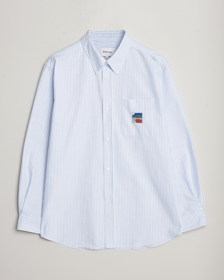 Mies | Kauluspaidat | Palmes | Deuce Oxford Shirt Light Blue Stripe