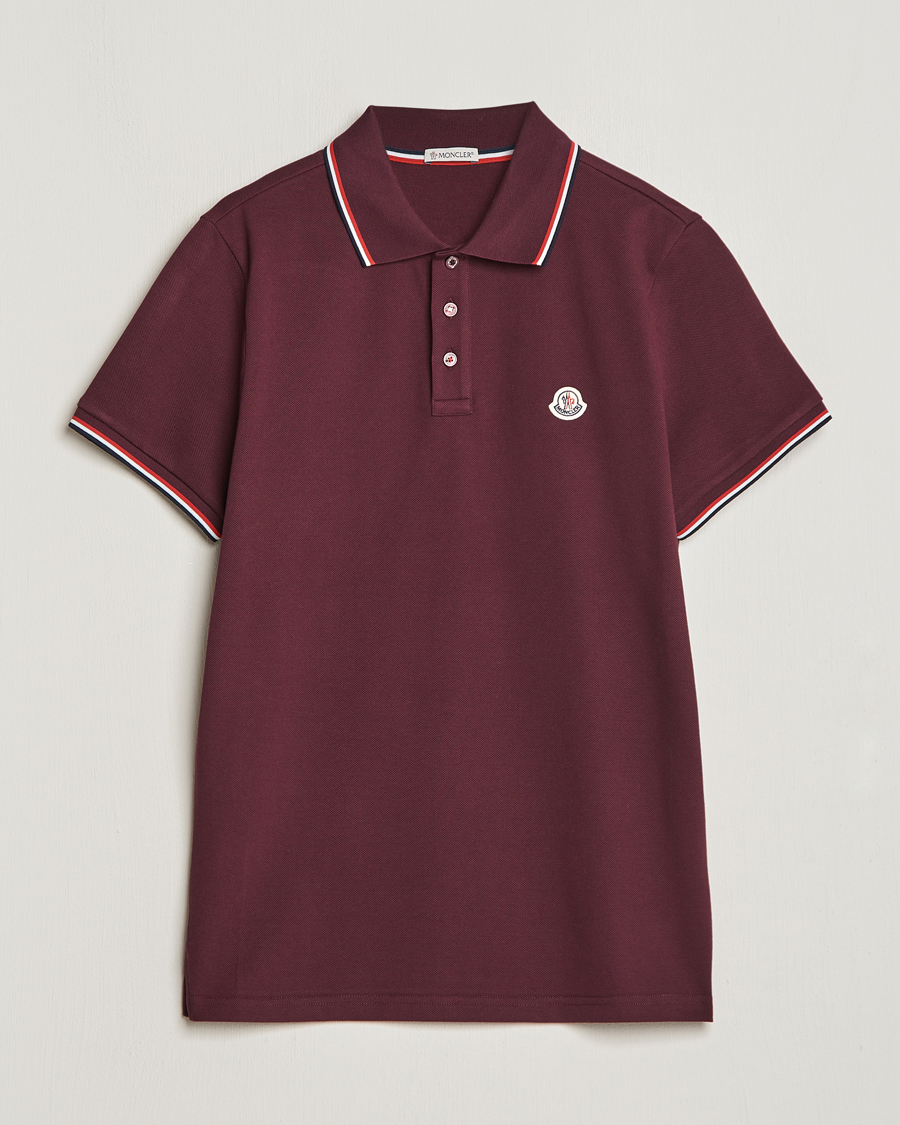 Mies | Pikeet | Moncler | Contrast Rib Polo Burgundy