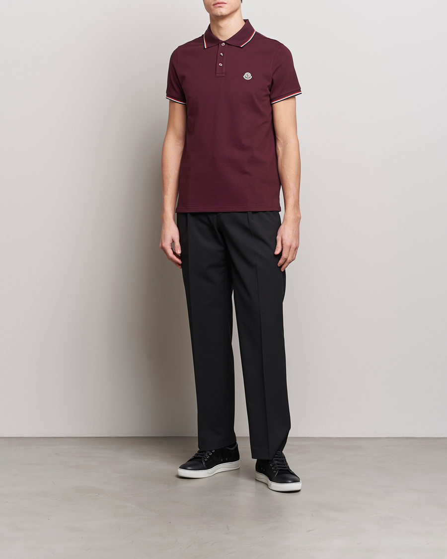 Mies | Pikeet | Moncler | Contrast Rib Polo Burgundy