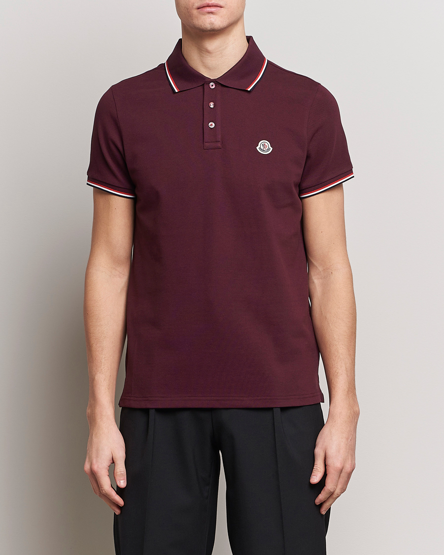 Mies | Pikeet | Moncler | Contrast Rib Polo Burgundy
