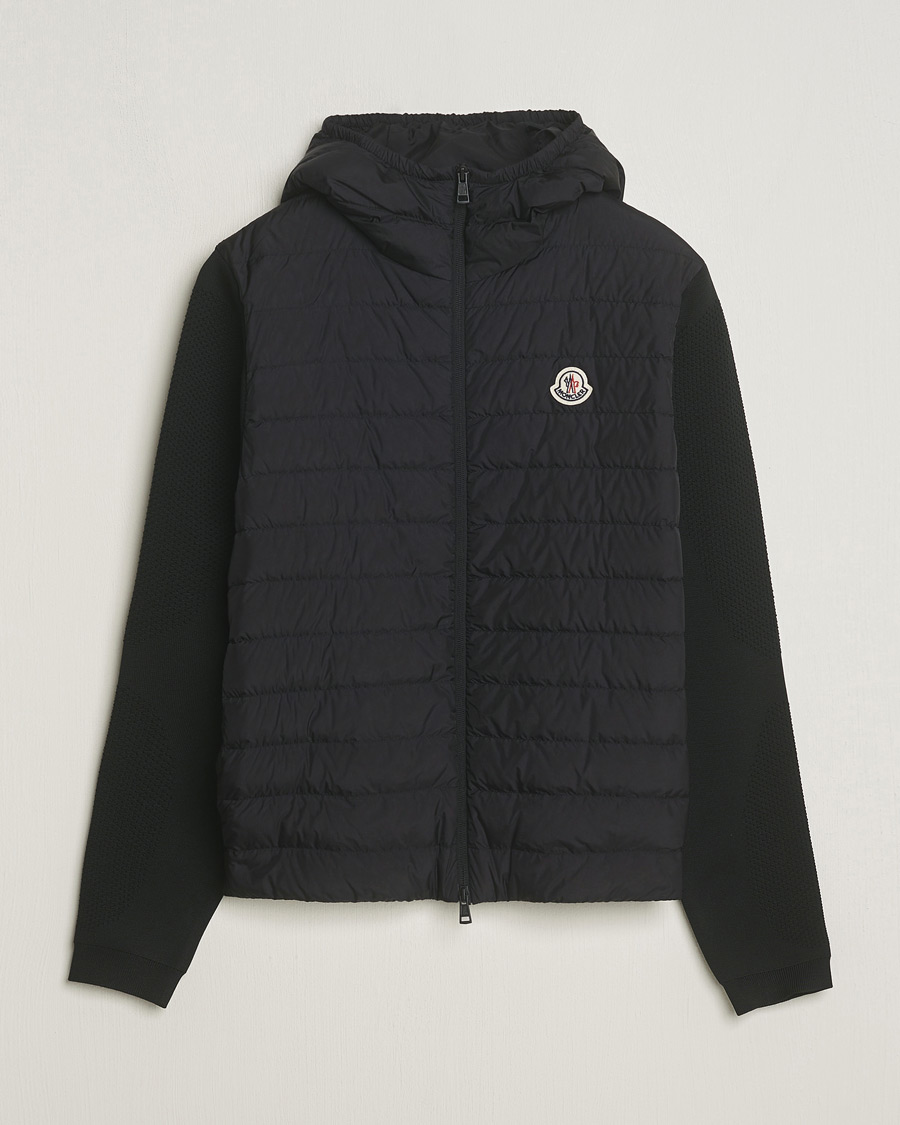 Mies | Puserot | Moncler | Hooded Hybrid Zip Cardigan Black