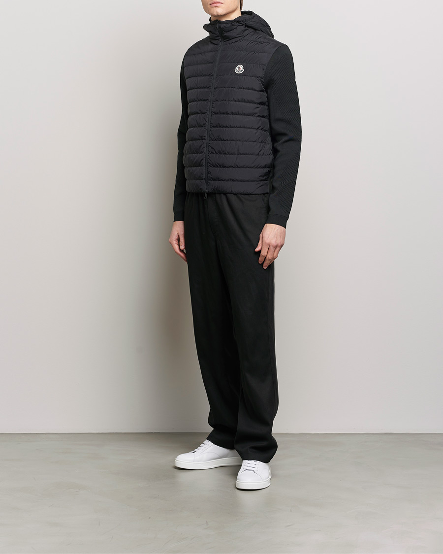 Mies | Puserot | Moncler | Hooded Hybrid Zip Cardigan Black