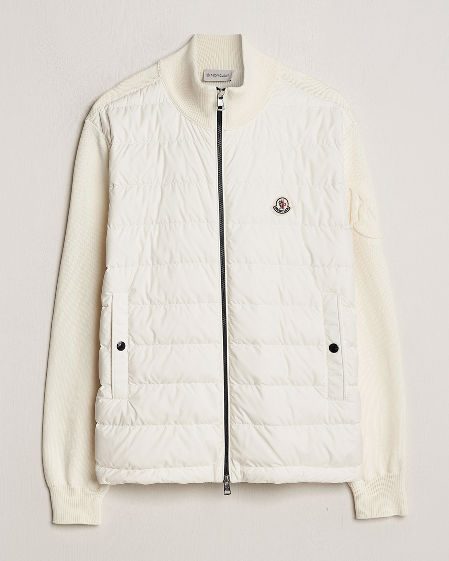 Mies | Puserot | Moncler | Hybrid Zip Cardigan White
