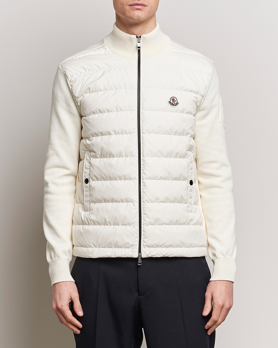Mies | Puserot | Moncler | Hybrid Zip Cardigan White
