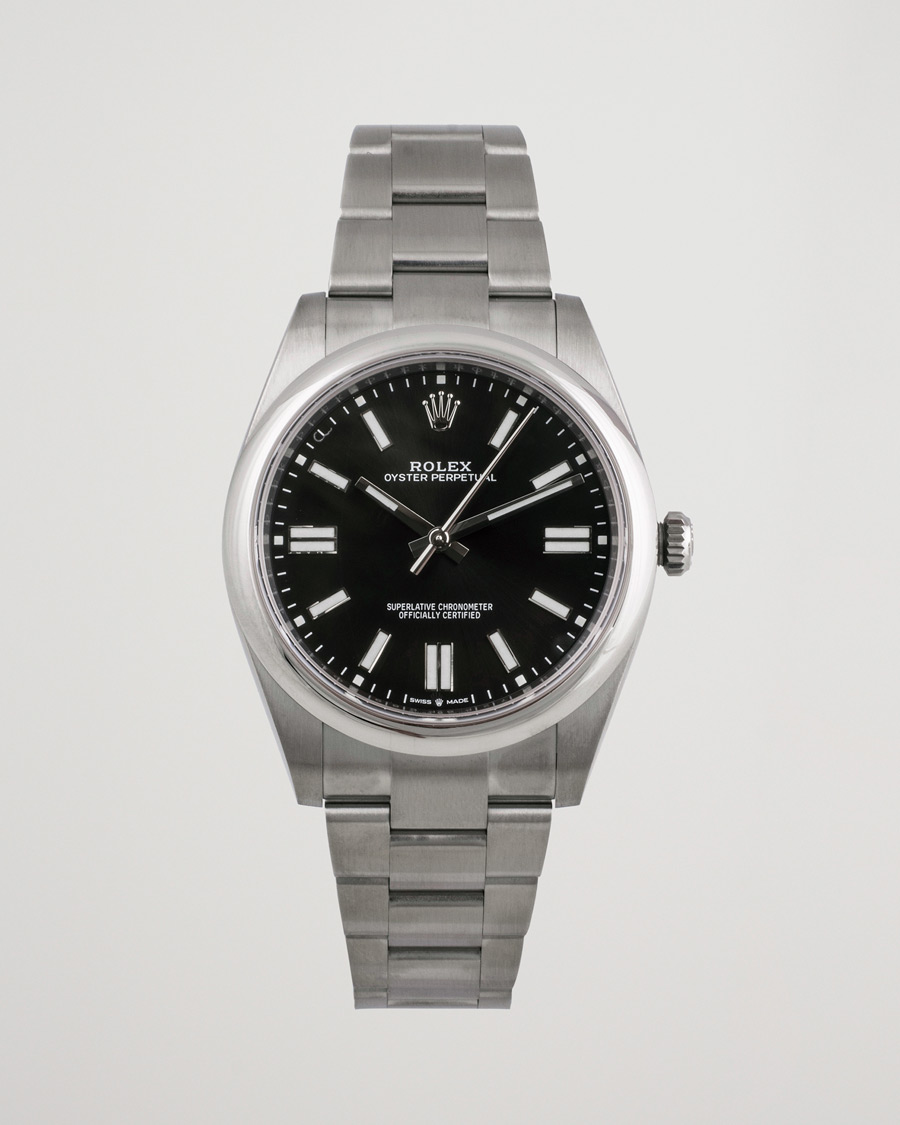 Mies | Rolex Pre-Owned Oyster Perpetual 124300 Black Silver | Rolex Pre-Owned | Oyster Perpetual 124300 Black Silver