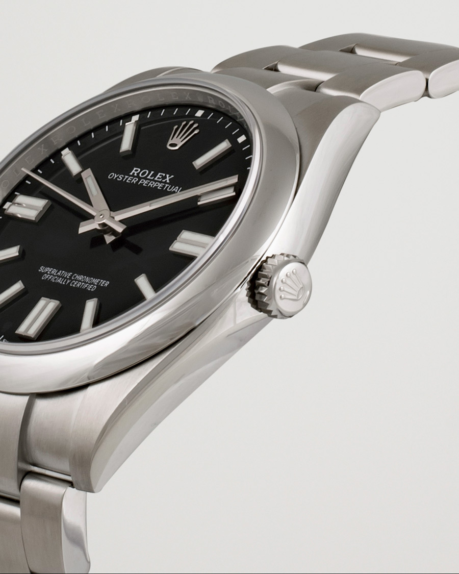 Mies | Rolex Pre-Owned Oyster Perpetual 124300 Black Silver | Rolex Pre-Owned | Oyster Perpetual 124300 Black Silver