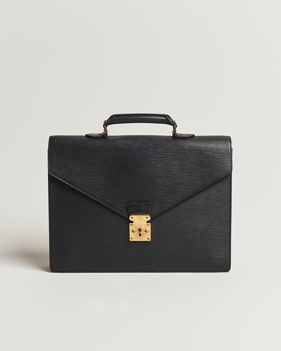 Mies | Louis Vuitton Pre-Owned Serviette Ambassadeur Epi Leather Breifcase Black | Louis Vuitton Pre-Owned | Serviette Ambassadeur Epi Leather Breifcase Black