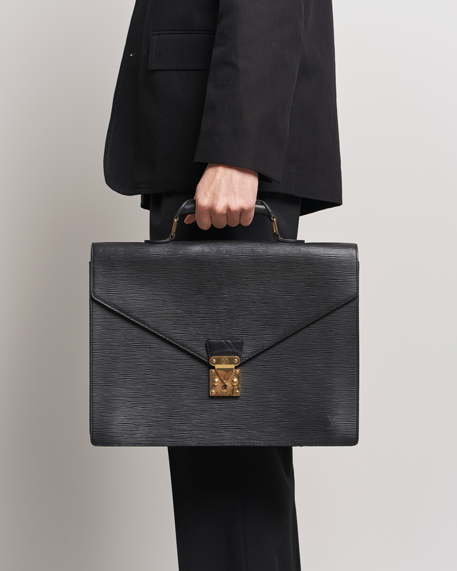 Mies | Louis Vuitton Pre-Owned Serviette Ambassadeur Epi Leather Breifcase Black | Louis Vuitton Pre-Owned | Serviette Ambassadeur Epi Leather Breifcase Black