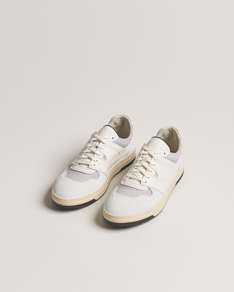 Mies | Matalavartiset tennarit | Sweyd | Net Suede/Leather Sneaker White/Grey