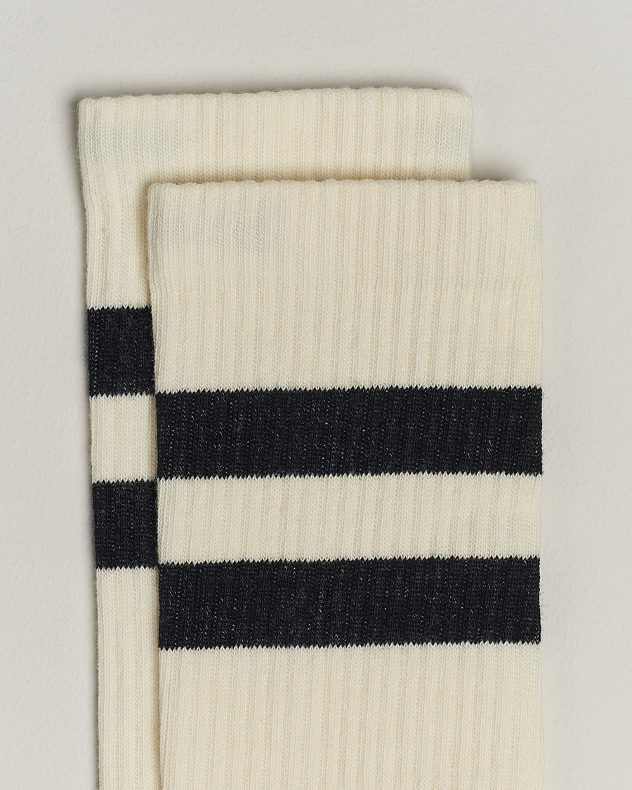 Mies | Alusvaatteet | Sweyd | Two Stripe Cotton Socks White/Black