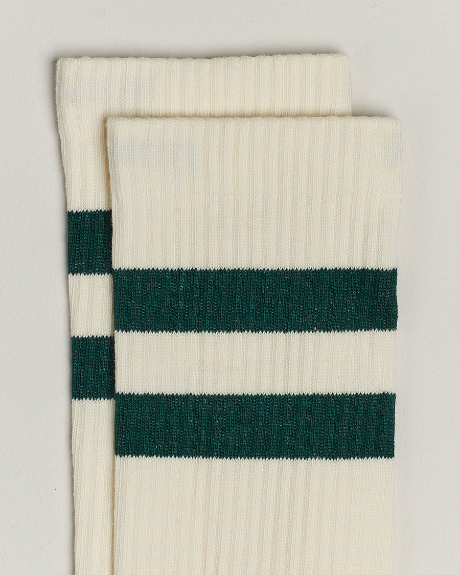 Mies | Alusvaatteet | Sweyd | Two Stripe Cotton Socks White/Green