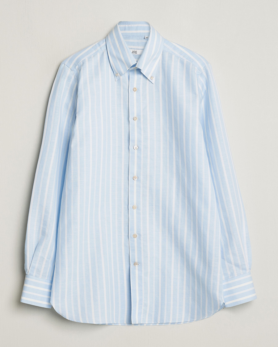 Miehet |  | 100Hands | Cotton Striped Shirt Light Blue