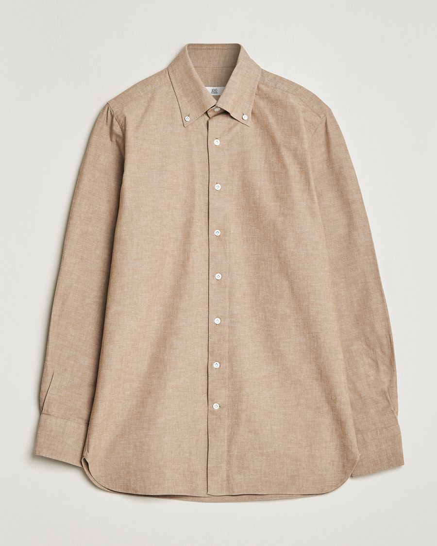 Mies | Kauluspaidat | 100Hands | Japanese Chambray Shirt Brown