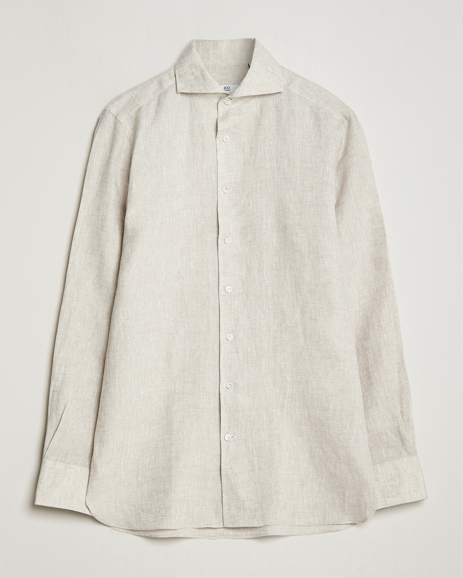 Mies | Kauluspaidat | 100Hands | Linen Shirt Oatmeal