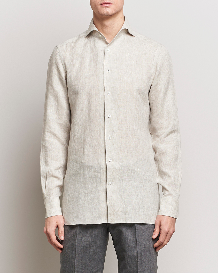Mies | Kauluspaidat | 100Hands | Linen Shirt Oatmeal