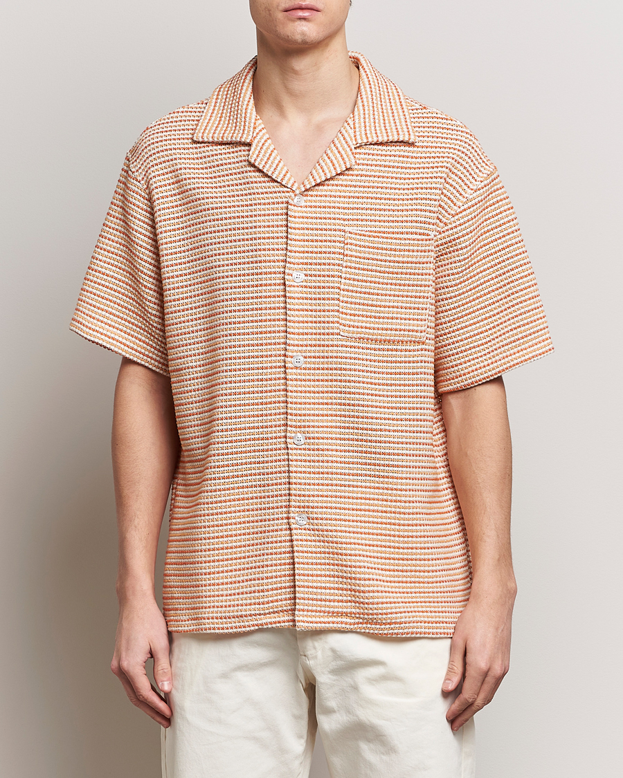 Mies | Kauluspaidat | Drôle de Monsieur | Micro Check Camp Shirt Orange