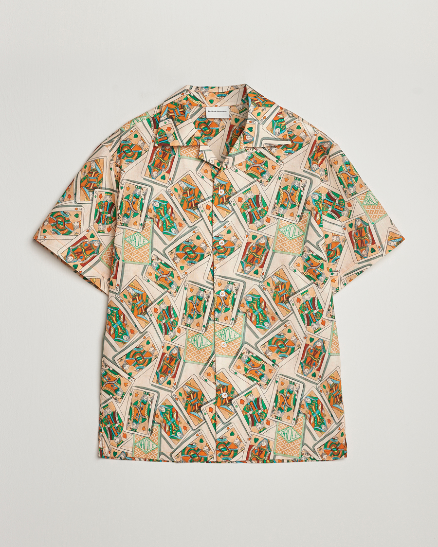 Mies | Kauluspaidat | Drôle de Monsieur | Jeu De Cartes Camp Shirt Peach