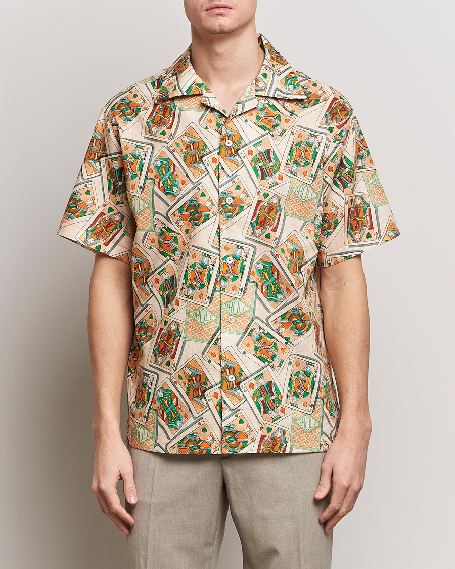 Mies | Kauluspaidat | Drôle de Monsieur | Jeu De Cartes Camp Shirt Peach