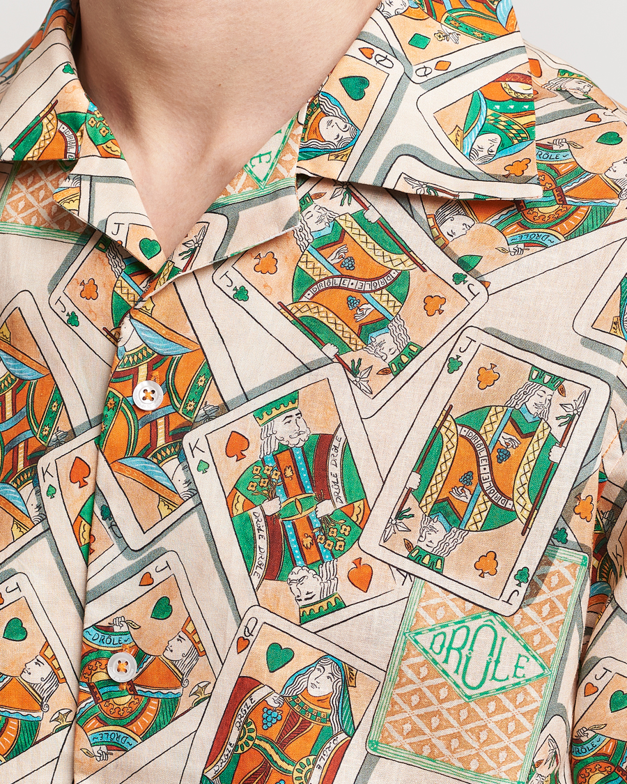 Mies | Kauluspaidat | Drôle de Monsieur | Jeu De Cartes Camp Shirt Peach