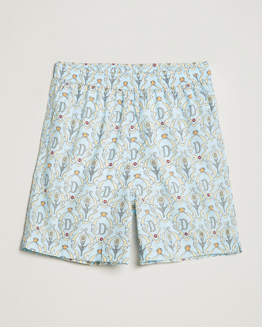 Mies | Uimahousut | Drôle de Monsieur | Ornaments Swim Shorts Light Blue