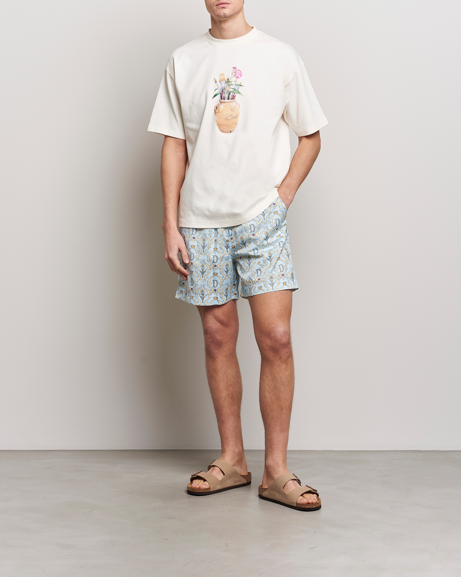 Mies | Uimahousut | Drôle de Monsieur | Ornaments Swim Shorts Light Blue