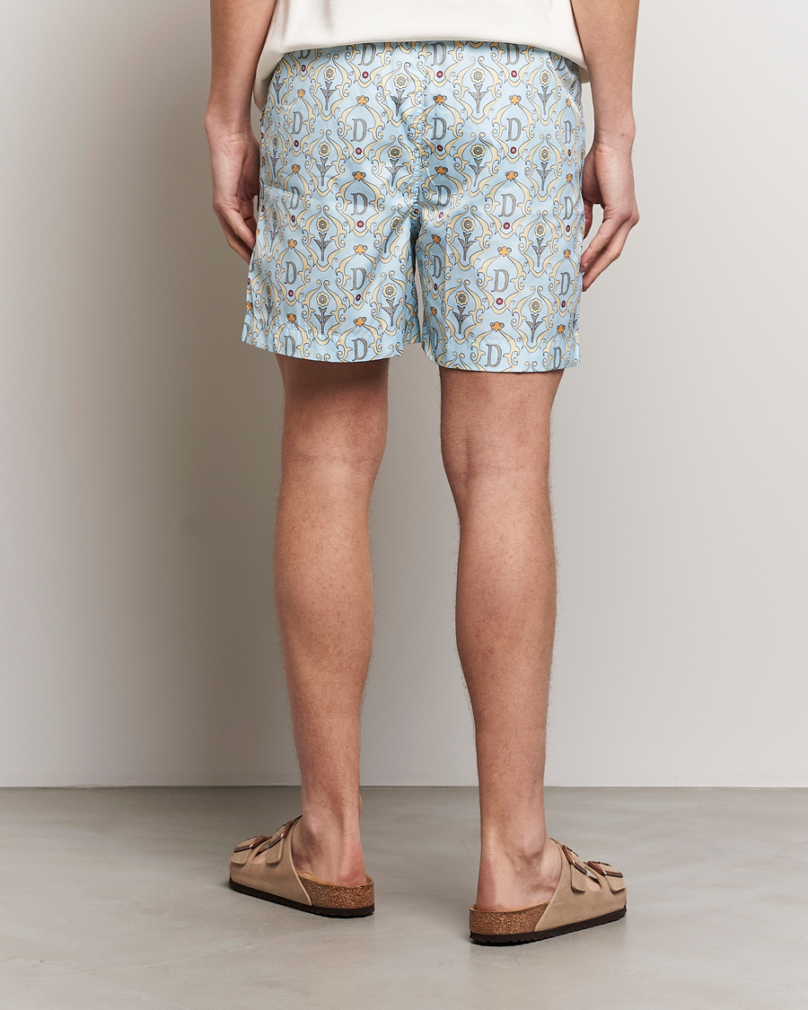 Mies | Uimahousut | Drôle de Monsieur | Ornaments Swim Shorts Light Blue