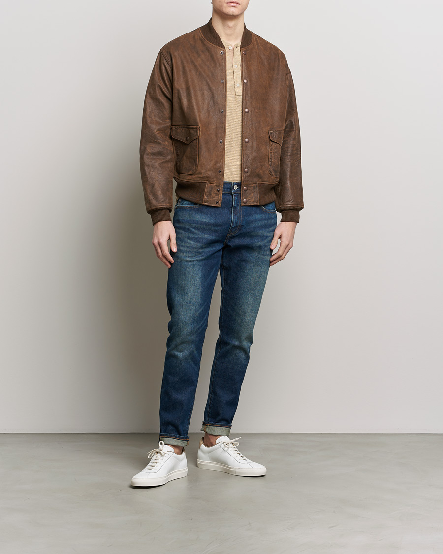 Mies | Takit | RRL | Wright Leather Jacket Brown