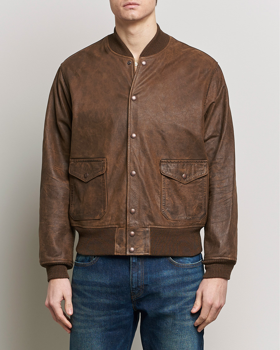 Mies |  | RRL | Wright Leather Jacket Brown