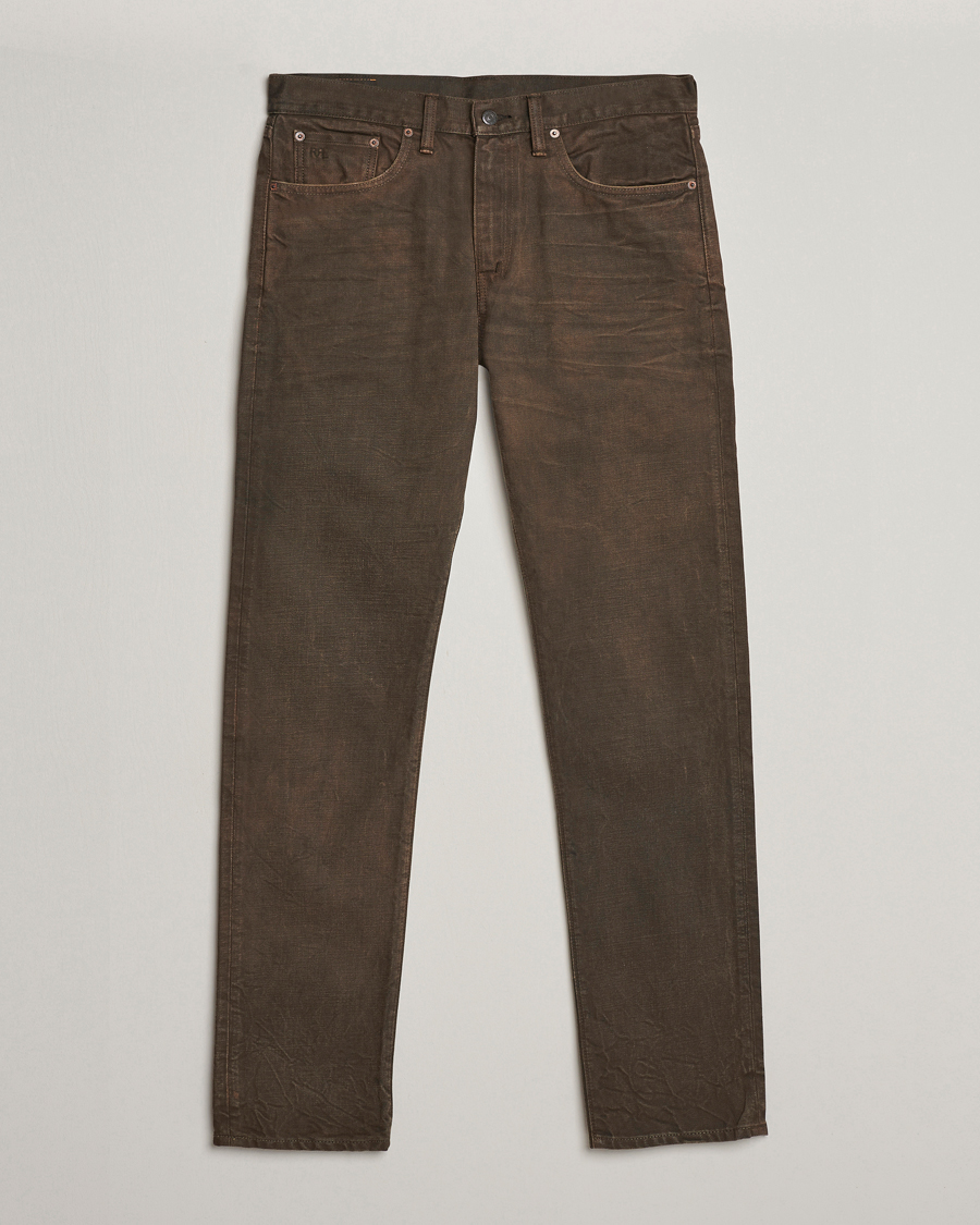 Mies | Farkut | RRL | Slim Fit 5-Pocket Denim Distressed Brown Wash