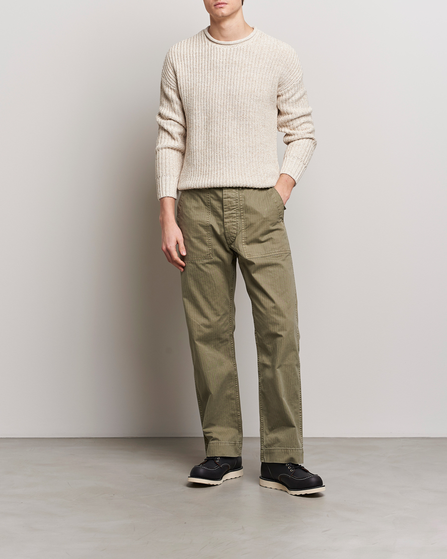 Mies | Puserot | RRL | Cotton/Linen Crew Neck Pullover Raw White