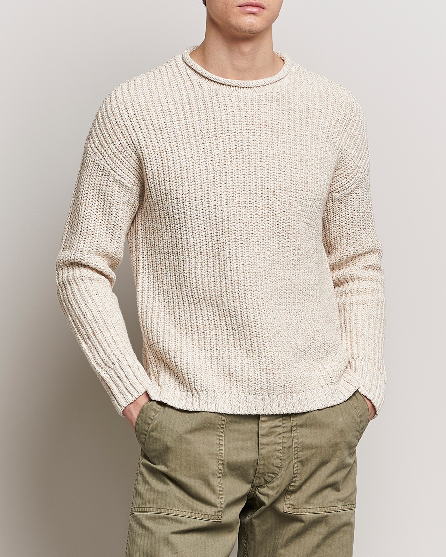 Mies | Puserot | RRL | Cotton/Linen Crew Neck Pullover Raw White