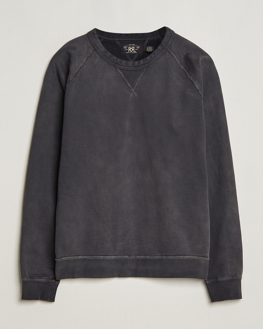 Mies | Puserot | RRL | Raglan Sleeve Sweatshirt Black Indigo