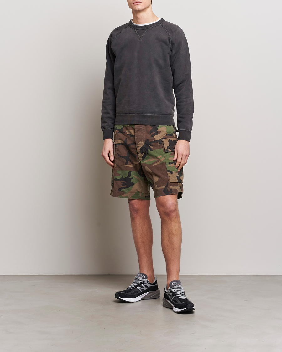 Mies | Puserot | RRL | Raglan Sleeve Sweatshirt Black Indigo