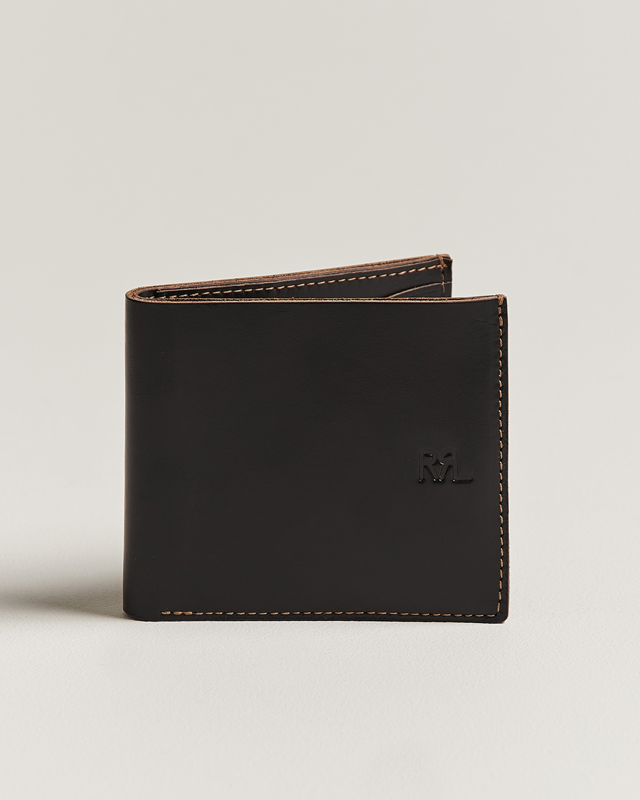 Mies | RRL Tumbled Leather Billfold Wallet Black/Brown | RRL | Tumbled Leather Billfold Wallet Black/Brown