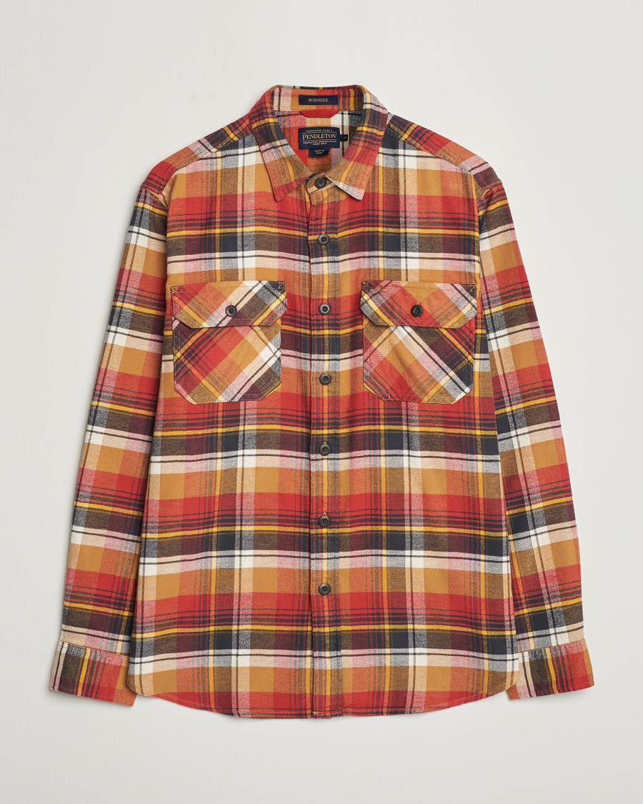 Mies | Kauluspaidat | Pendleton | Burnside Flannel Shirt Tan/Red Plaid
