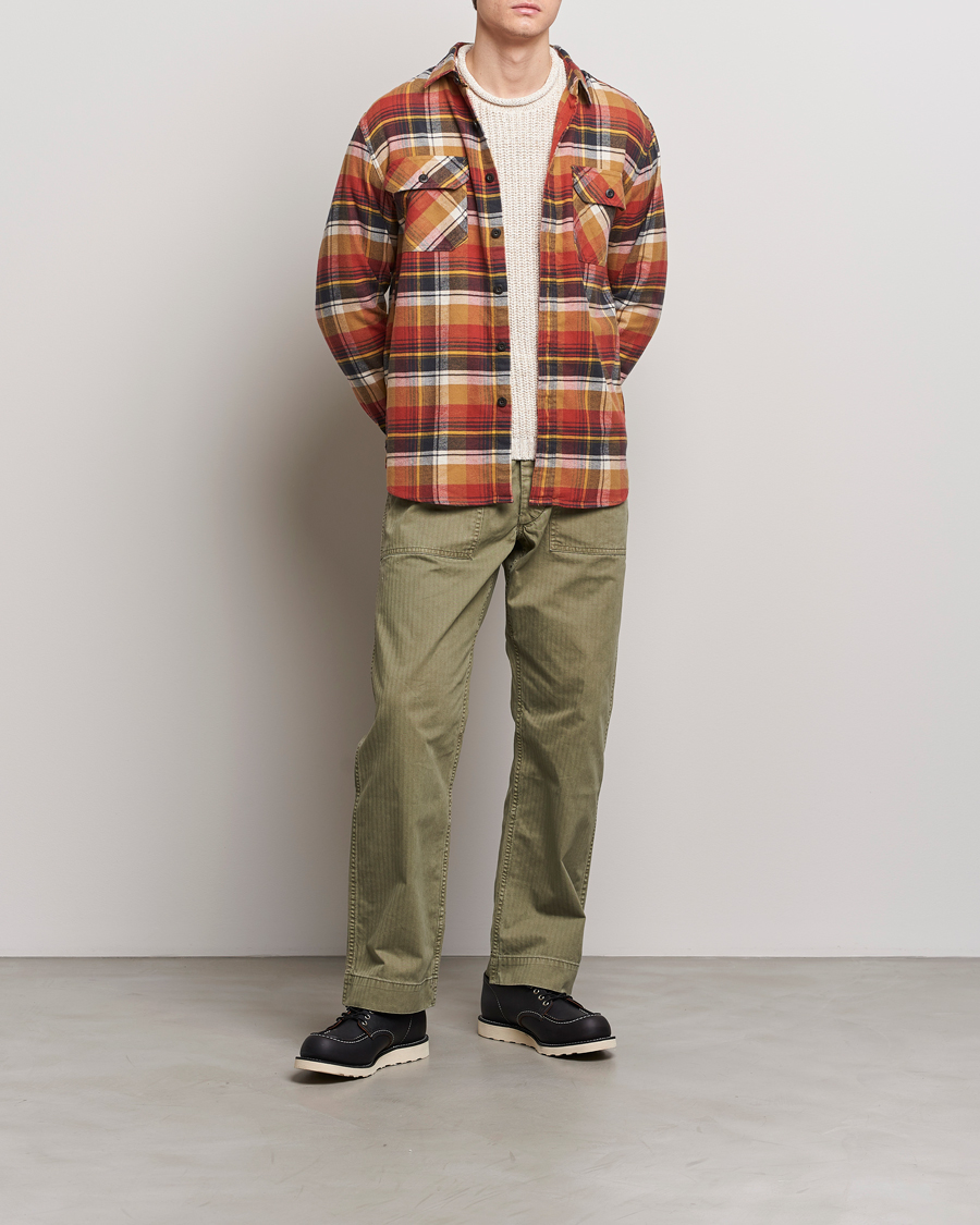 Mies | Kauluspaidat | Pendleton | Burnside Flannel Shirt Tan/Red Plaid