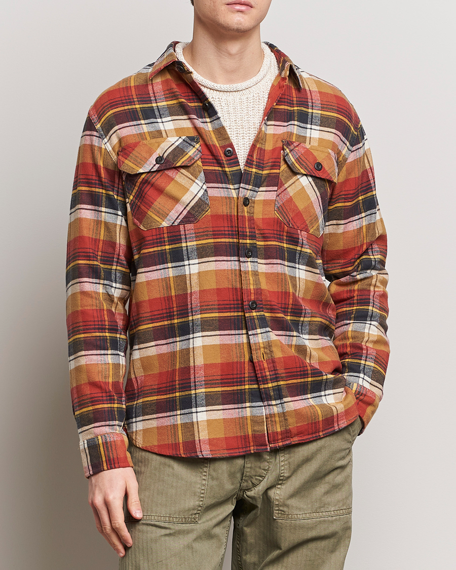 Mies | Kauluspaidat | Pendleton | Burnside Flannel Shirt Tan/Red Plaid