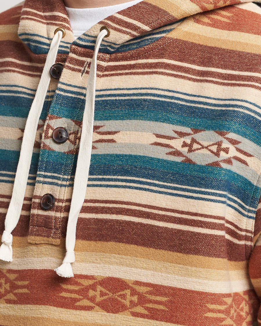 Mies | Puserot | Pendleton | Driftwood Hoody Azure/Brown Stripe