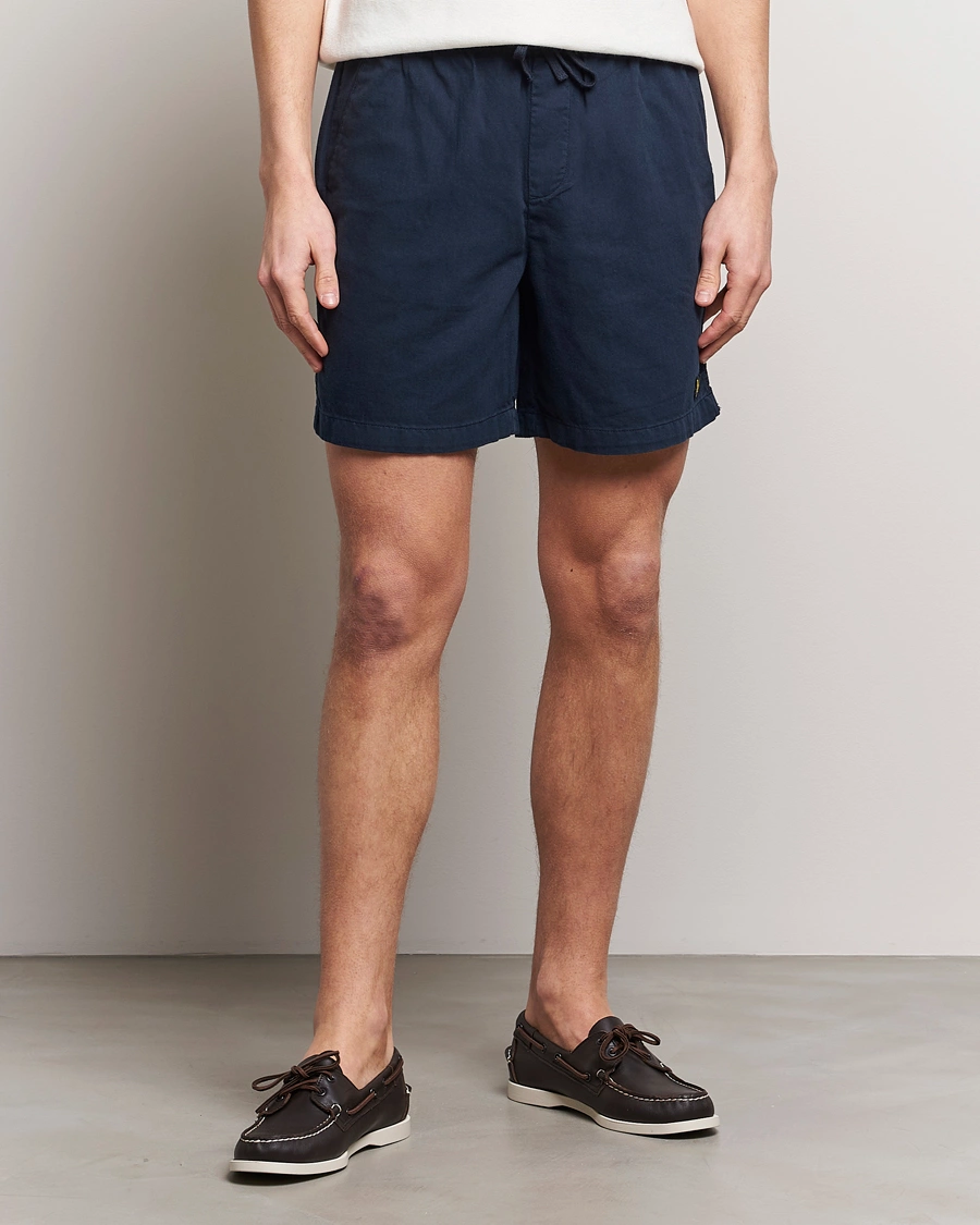 Herre | Shorts | Lyle & Scott | Linen Drawstring Shorts Dark Navy